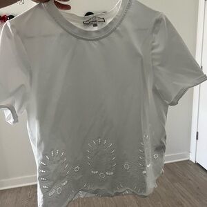 Bagatelle White Short Sleeve Eyelet Top